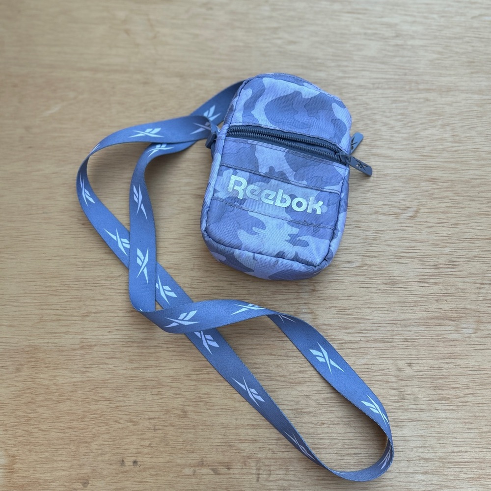 Reebok Camouflage Crossbody Bag in Blue and Gray